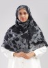 Florya Black-Printed Plus Crinkled Chiffon