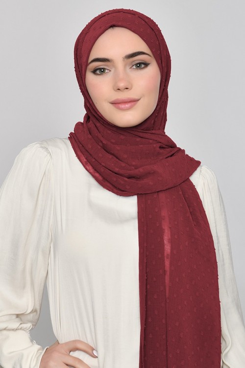 Ruby - Plain Mosaic Butti Chiffon (NEW STYLE)