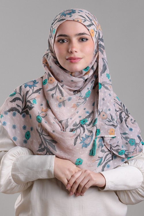 Gurgi-Printed Plus Mosaic Butti Chiffon