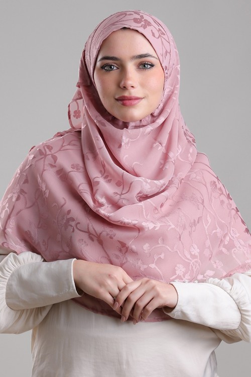 Sheikh Zayed Pale Mauve-Premium Plain Brasso Georgette