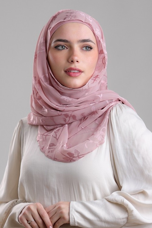 Sheikh Zayed Pale Mauve-Premium Plain Brasso Georgette