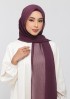 Aubergine - Plain Crinkled Chiffon