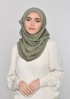 Army Green-Plain Mosaic Butti Chiffon