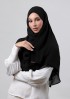 Jet Black-Plain Crinkled Chiffon