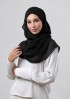 Jet Black-Plain Crinkled Chiffon