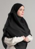 Jet Black-Plain Crinkled Chiffon