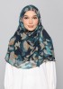 Emerald Camouflage-Printed Plus Crinkled Chiffon