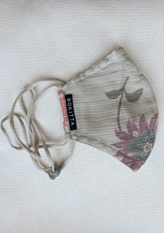 Gilly Flower-Face Mask-Printed Crinkled Chiffon