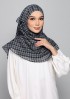 Houndstooth Charcoal-Printed Plus Crinkles Chiffon