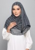 Houndstooth Charcoal-Printed Plus Crinkles Chiffon