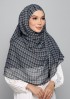 Houndstooth Charcoal-Printed Plus Crinkles Chiffon