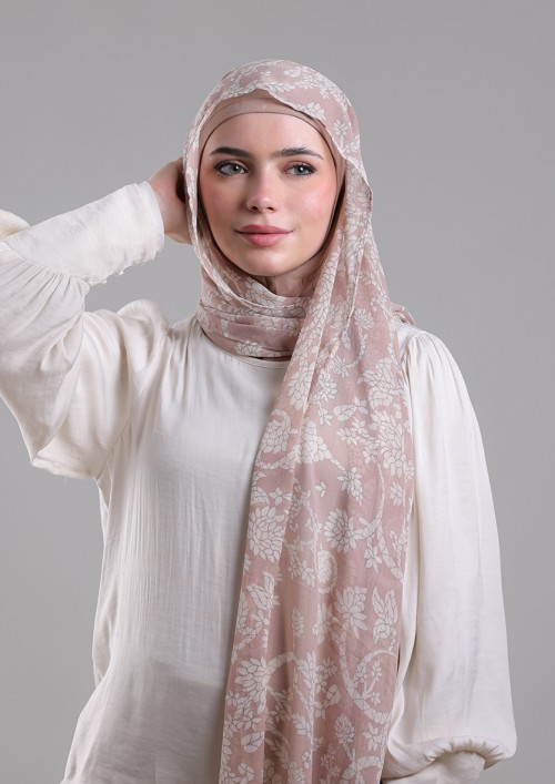 Lyyam Elulu-Printed Plus Crinkled Chiffon