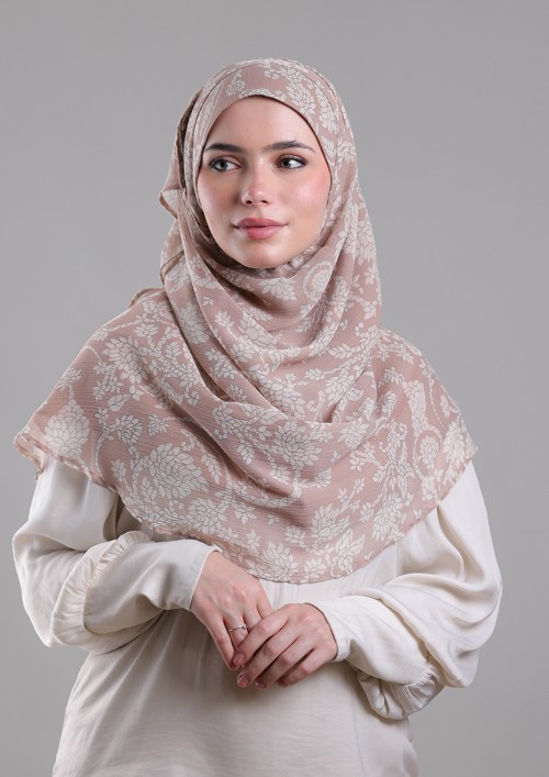 Lyyam Elulu-Printed Plus Crinkled Chiffon