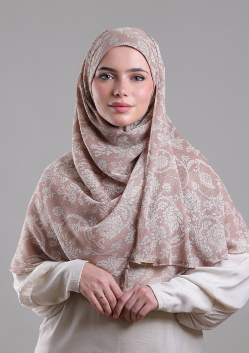 Lyyam Elulu-Printed Plus Crinkled Chiffon