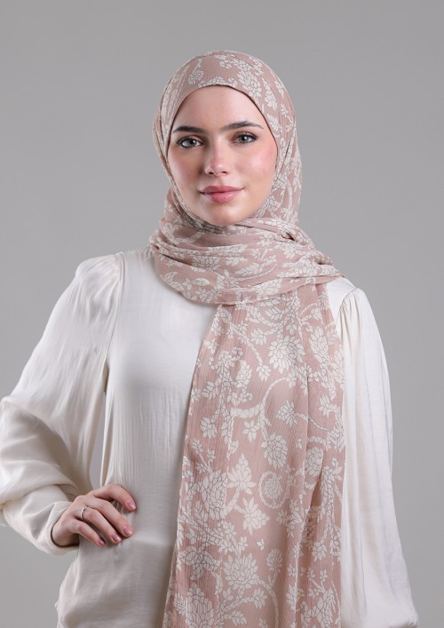 Lyyam Elulu-Printed Plus Crinkled Chiffon