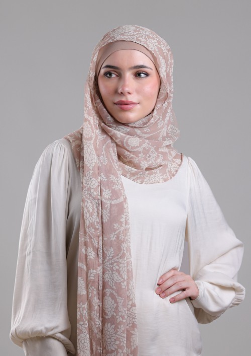 Lyyam Elulu-Printed Plus Crinkled Chiffon