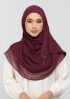 Maroon - Plain Crinkled Chiffon