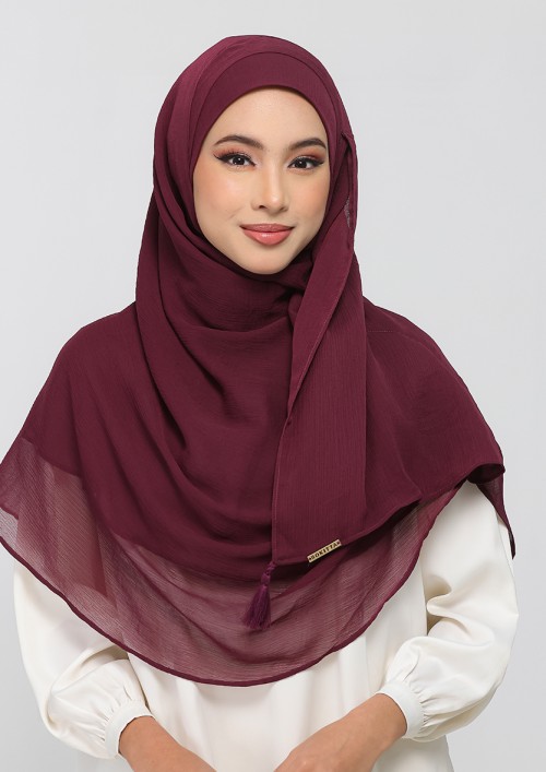 Maroon - Plain Crinkled Chiffon