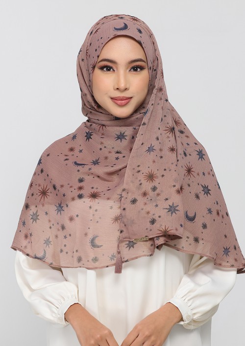 Najma-Printed Plus Crinkled Chiffon With Shimmer