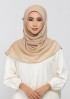 Neutral Beige - Plain With Crystals Crinkled Chiffon