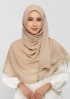 Neutral Beige - Plain With Crystals Crinkled Chiffon