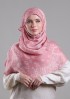 Putra Pink-Printed Plus Crinkled Satin Chiffon