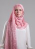 Putra Pink-Printed Plus Crinkled Satin Chiffon