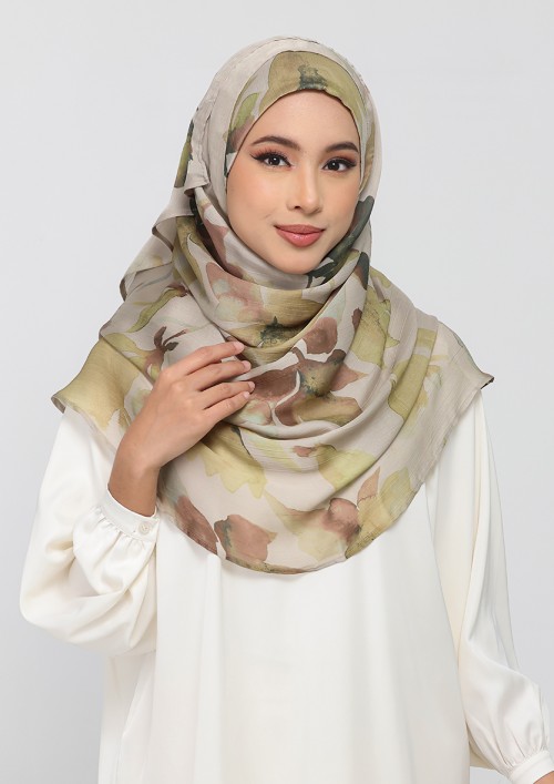 Rayhan-Printed Plus Crinkled Satin Chiffon