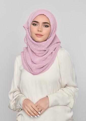 Romantic Mauve-Plain Mosaic Butti Chiffon