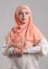 Salmon Pink-Plain Mosaic Butti Chiffon